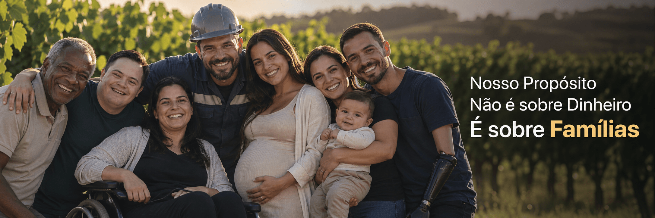 Nosso propósito não é sobre dinheiro, é sobre famílias — pessoas de várias idades e condições reunidas ao ar livre